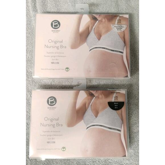 2-Bravado! Designs Women's Clip and Pump Hands-Free Nursing Bras Gray?Blk Large - Picture 3 of 4